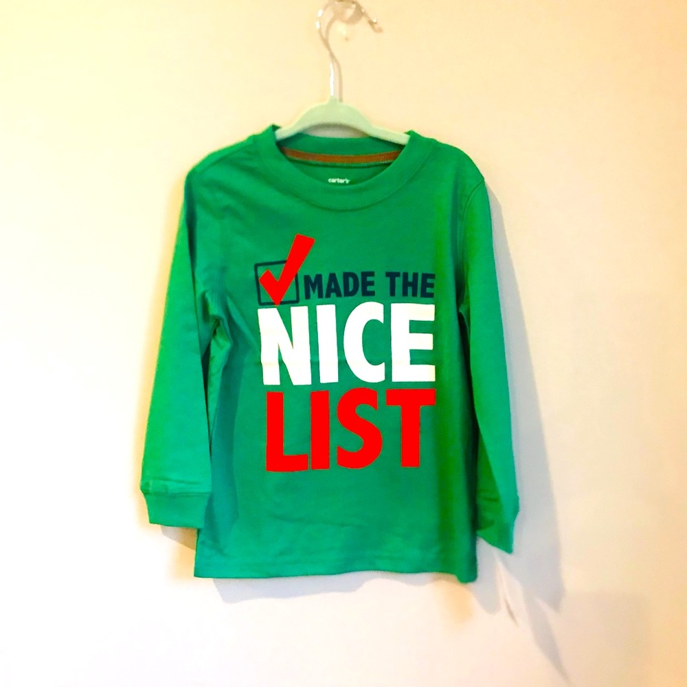 Carter’s made the nice list long sleeved t shirt 3T